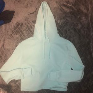 Mint Cropped Hoodie